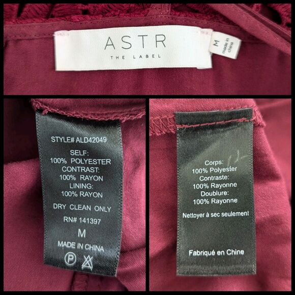 ASTR The Label Lace A-Line Midi Romantic Feminine Party Dress Red Size Medium - Picture 8 of 8